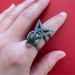 🔹 Rogue + Wolf Ring of Dominance in Slate Steel Witchy Occult Goth Jewelry 🔹